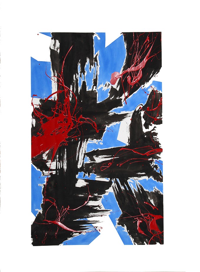 blue red painting